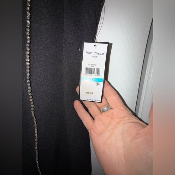 Jessica Howard Cocktail Dress with Rhinestone Trim - Picture 3 of 5